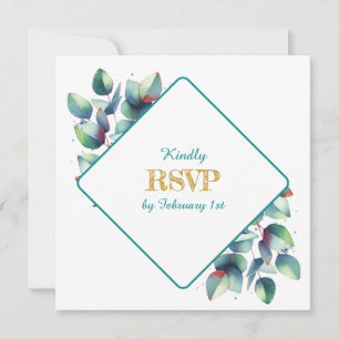 Invitation Aquarelle Eucalyptus Mariage botanique RSVP
