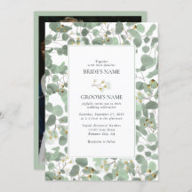 Aquarelle Eucalyptus Mariage de fleurs vertes