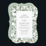 Invitation Aquarelle Eucalyptus Mariage de fleurs vertes<br><div class="desc">Une belle aquarelle dessinée à la main, de la verdure d'eucalyptus et des fleurs de gencives design mariage. Un design unique qui utilise des feuilles d'eucalyptus à l'aquarelle illustrée et des botaniques à fleurs florales. Un design floral eucalyptus moderne. Un design élégant d'invitation de mariage avec des éléments modernes. Des...</div>