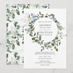 Invitation Aquarelle Eucalyptus Mariage de verdure