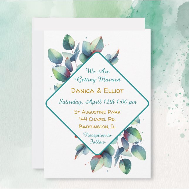 Invitation Aquarelle Eucalyptus Mariage de verdure botanique (Créateur téléchargé)
