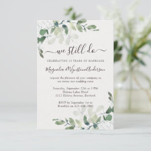 Invitation Aquarelle Eucalyptus Moderne Vow Renouvellement