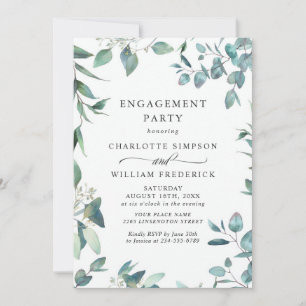 Invitation Aquarelle Eucalyptus PARTI ENGAGEMENT ÉCOLOGIQUE
