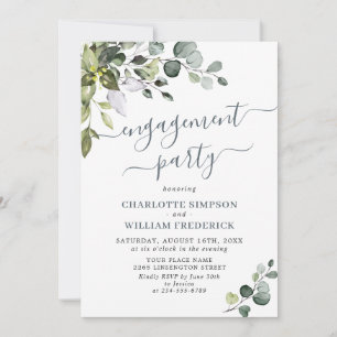 Invitation Aquarelle Eucalyptus PARTI ENGAGEMENT ÉCOLOGIQUE