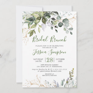 Invitation Aquarelle Eucalyptus Verdure Brunch nuptial