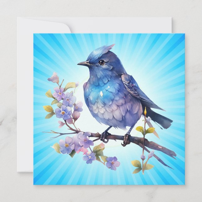 Invitation Aquarelle Fairy Bird Flowers Clipart-73611 (Devant)