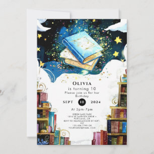 Invitation Aquarelle Fairytale Enfants Livre d'histoire Anniv