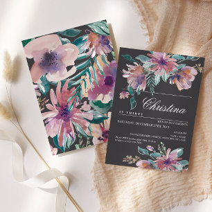 Invitation Aquarelle Femme Invitation, Main peint Floral Boho