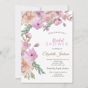 Invitation Aquarelle Fête des mariées Florale estivale