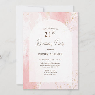 Invitation Aquarelle fête du 21e anniversaire