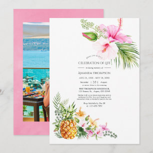 Invitation Aquarelle Fête florale tropicale de vie