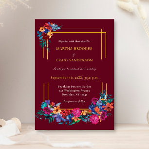 Invitation Aquarelle Fête Mexicaine Fleur Mariage Bourgogne