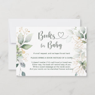 Invitation Aquarelle feuillage vert & or Livre pour bébé Invi