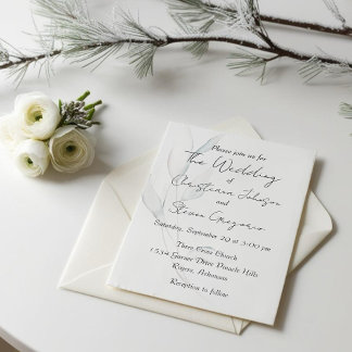 Invitation Aquarelle Feuille d'hiver moderne et élégant