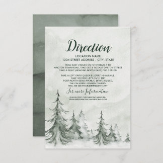 Invitation Aquarelle Fir Trees Mariage d'hiver