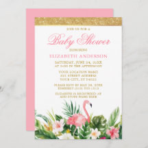 Aquarelle Flamant rose tropicale Parties scintilla