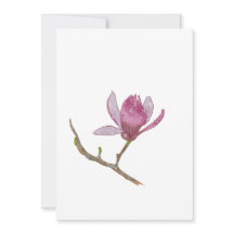 Aquarelle Fleur Magnolia peinte à la main
