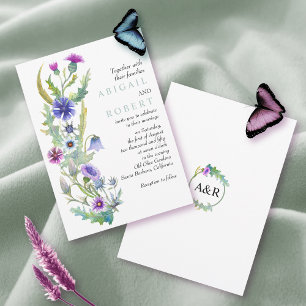 Invitation Aquarelle fleur sauvage arrangement floral mariage