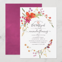 Aquarelle Fleur Sauvage Bar Mitzvah Chauve-souris