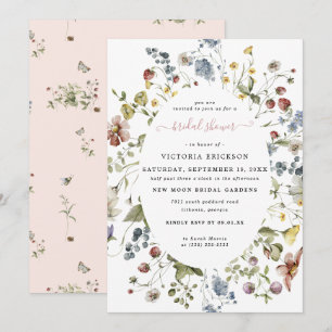 Invitation Aquarelle Fleur Sauvage Fête de Mariage Florale