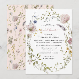 Invitation Aquarelle Fleur Sauvage   Réception de Mariage Flo