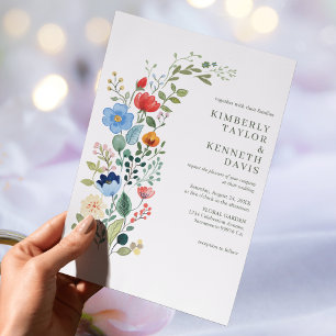 Invitation Aquarelle Fleur sauvage Rustique Chic Garden Maria