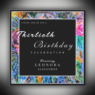 Invitation Aquarelle Fleurs Artistiques N'IMPORTE QUELLE fête