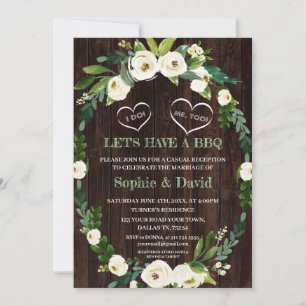 Invitation Aquarelle Fleurs Blanches Vieille Grange JE FAIS D