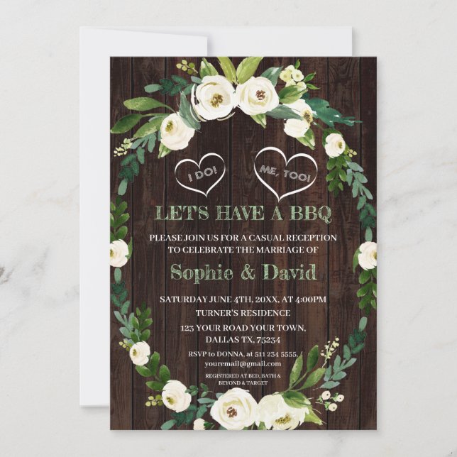 Invitation Aquarelle Fleurs Blanches Vieille Grange JE FAIS D (Devant)