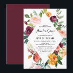 Invitation Aquarelle Fleurs d'automne Bat mitzvah de cadre di<br><div class="desc">Famille Invitation et amis avec cette invitation à la floraison automne. Cette invitation à la bat mitzvah fantaisie présente des fleurs d'automne rousses, oranges et violettes, de la verdure et de la motif pois. Cette invitation à la floraison est parfaite pour les événements d'automne ou d'automne. Les textes sont entièrement...</div>