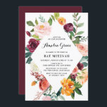 Invitation Aquarelle Fleurs d'automne Bat mitzvah de cadre di<br><div class="desc">Famille Invitation et amis avec cette invitation à la floraison automne. Cette invitation à la bat mitzvah fantaisie présente des fleurs d'automne rousses, oranges et violettes, de la verdure et de la motif pois. Cette invitation à la floraison est parfaite pour les événements d'automne ou d'automne. Les textes sont entièrement...</div>
