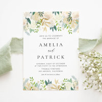 Aquarelle Fleurs d'ivoire Garland QR Code Mariage