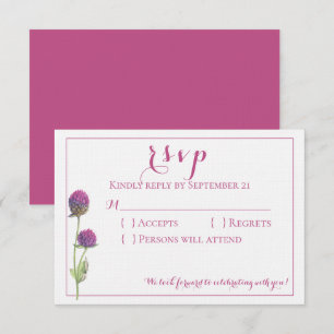 Invitation Aquarelle Fleurs Mariage RSVP Floral Rose