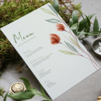 Aquarelle Fleurs Pastel Green Menu
