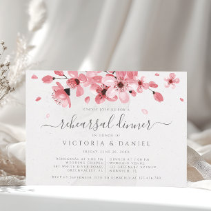 Invitation Aquarelle fleurs rose cerisier