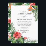 Invitation Aquarelle Fleurs tropicales Mariage de verdure<br><div class="desc">Aquarelle Fleurs tropicales Faire-part de mariage verdoyant.</div>