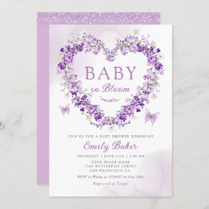 Invitation Aquarelle Floral Baby in Bloom Girl Baby shower