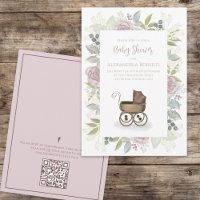 Aquarelle Floral Baby Rose QR Code Social Media