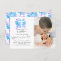 Aquarelle Floral Baptême Cross Baby Dedication