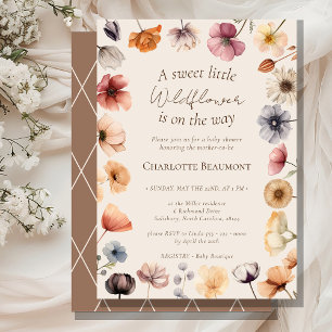 Invitation Aquarelle Floral Beige Sweet Petit Baby shower