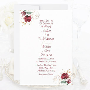 Invitation Aquarelle Floral Bijou d'automne Tone romantique