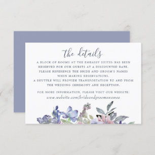 Invitation Aquarelle Floral Bleu Lavande Blush Moderne