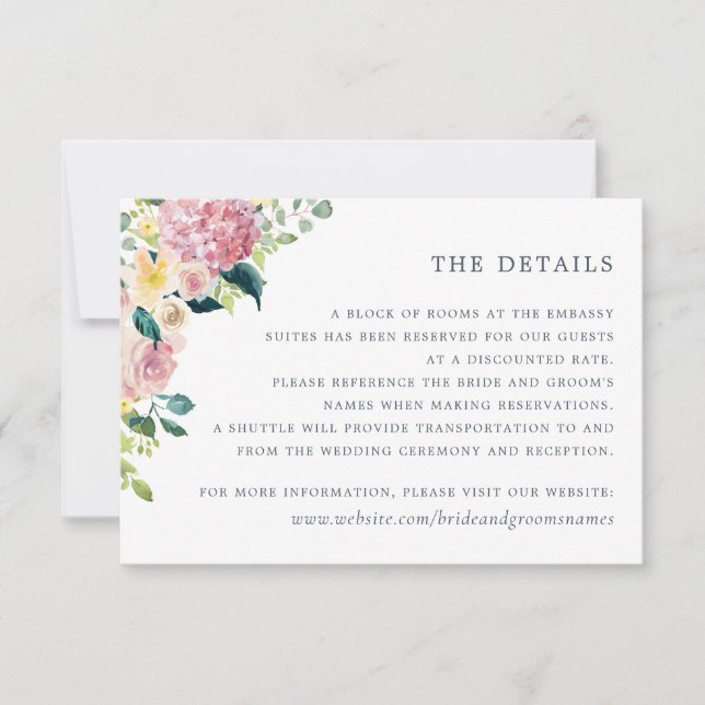 Invitation Aquarelle Floral Blush Green Détails élégants (Devant)