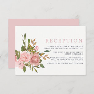 Invitation Aquarelle Floral Blush Rose Mariage Réception