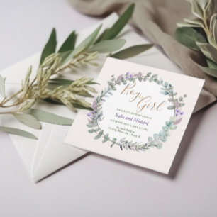 Invitation Aquarelle Floral Boho Rustique Genre Révélation