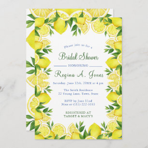 Invitation Aquarelle Floral citron frite transparente