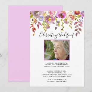 Invitation Aquarelle Floral Drop Life Célébration photo