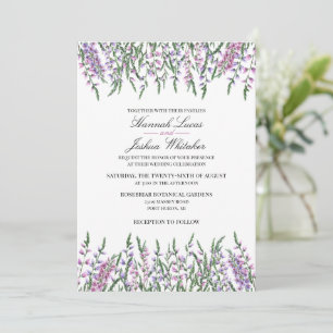 Invitation Aquarelle Floral écossais Mariage en cuir