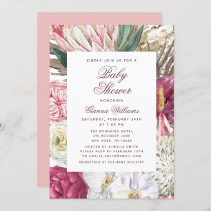 Invitation Aquarelle Floral Élégant Baby shower