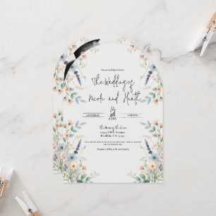 Invitation Aquarelle Floral Fleur sauvage Printemps mariage
